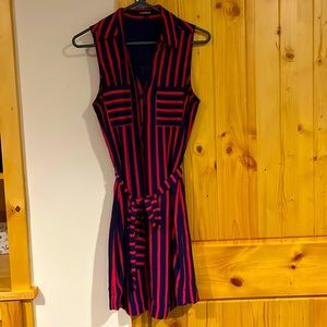 Express women’s striped dress with waist tie